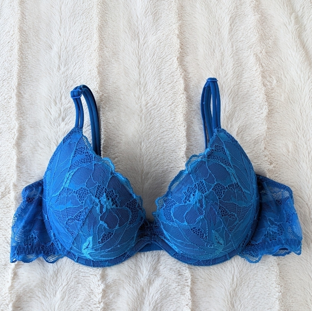 La Senza push up lace bra bright blue 34B
